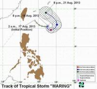 PAGASA: Tropical Storm Maring intensifies, nearly stationary