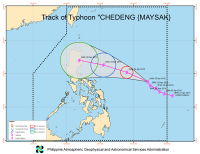 Weakened Chedeng still a typhoon at 165 kph; landfall seen in Isabela&nbsp;