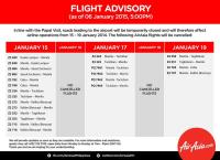 Complete list of canceled flights during Papal visit